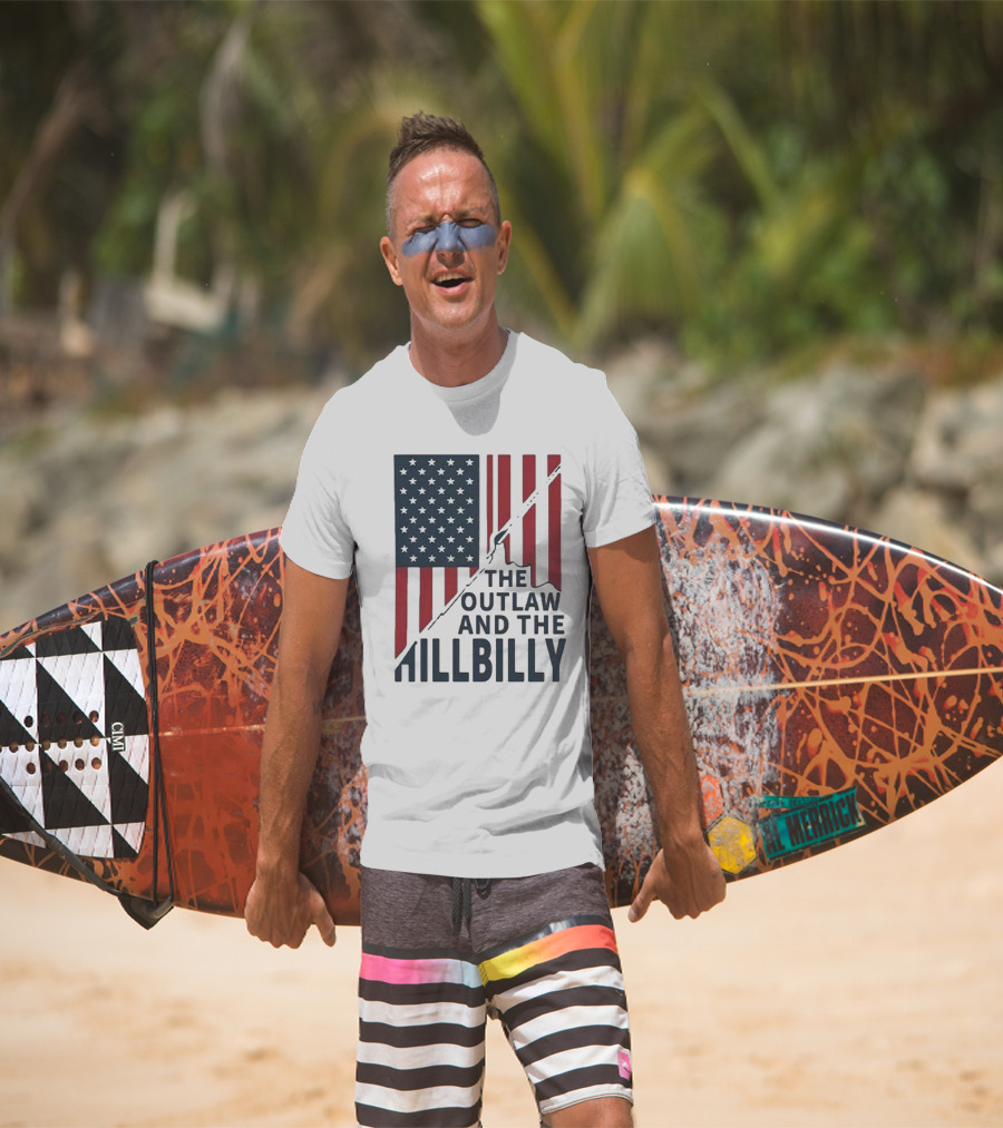 The Outlaw And The Hillbilly American Flag T-Shirt