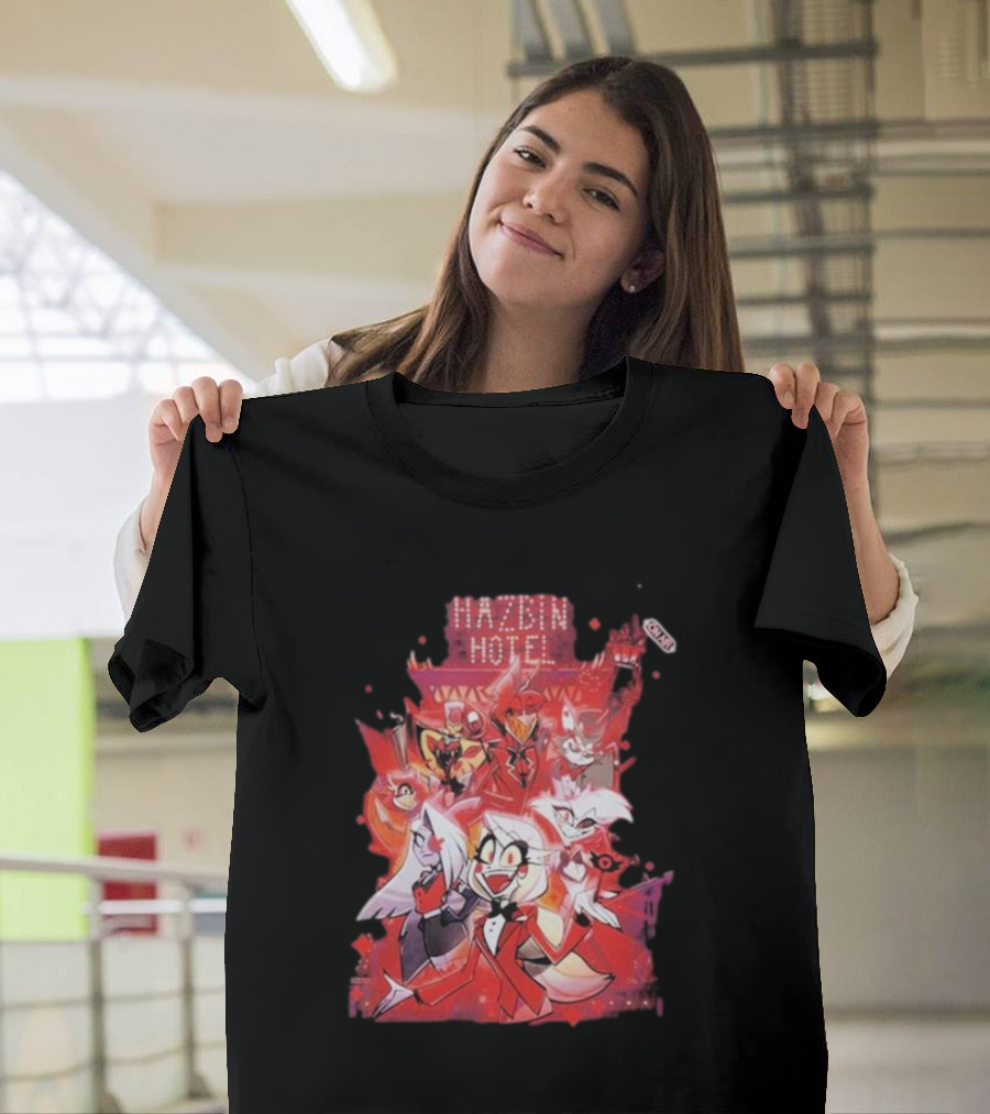 Hazbin Hotel Characters 2024 Vibrant Cartoon Ensemble T-Shirt