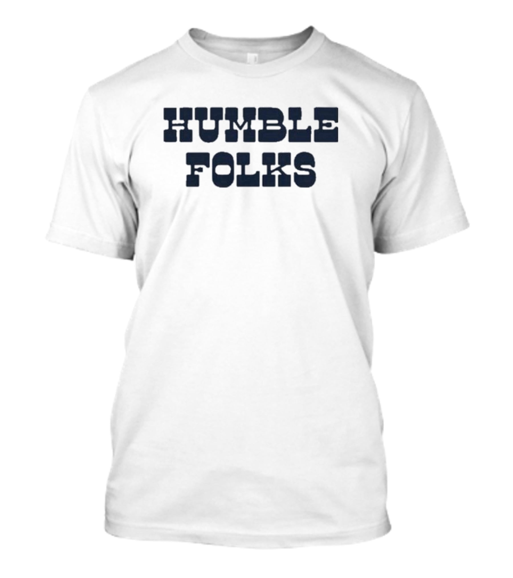 Humble Folks Sandstone Retro Style Navy Text T-Shirt