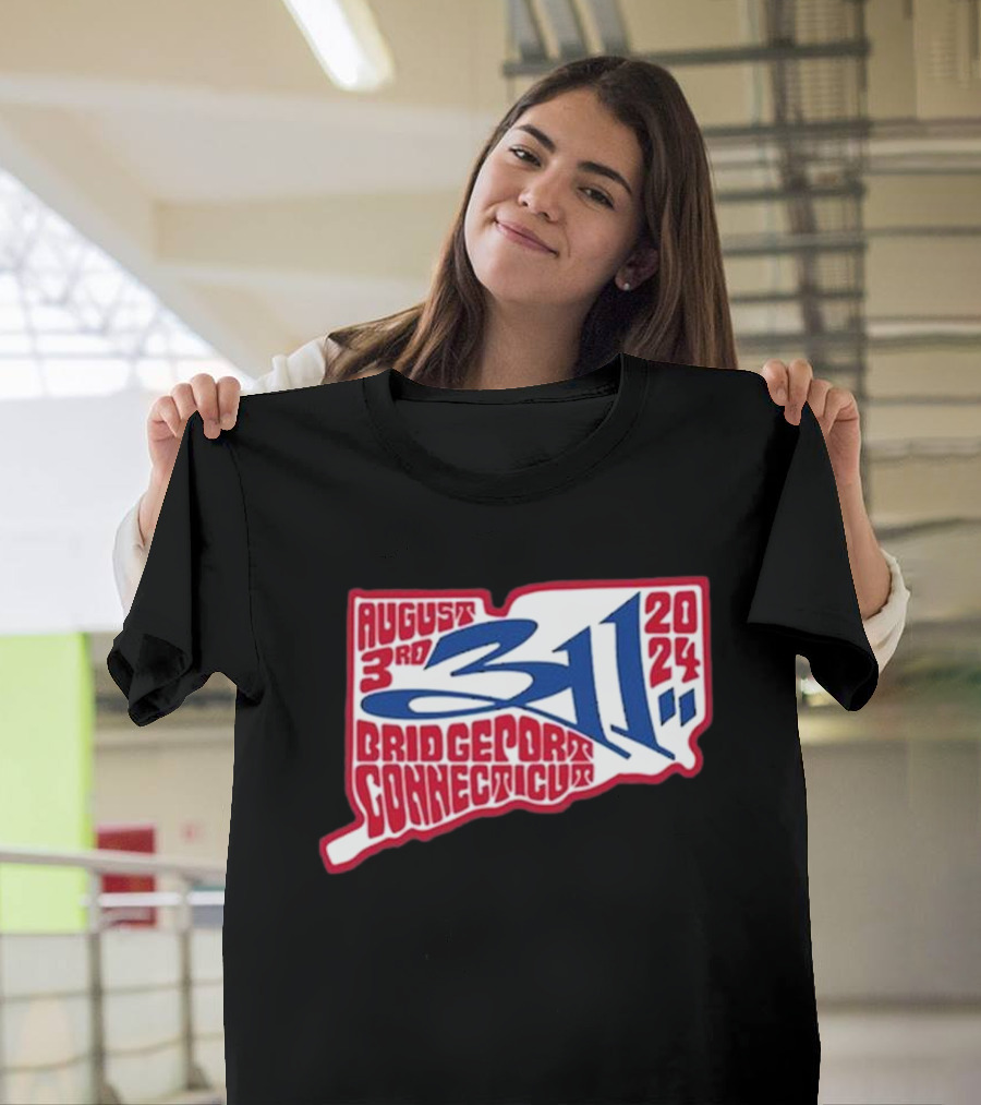 311 August 3rd 2024 Bridgeport Connecticut Map T-Shirt