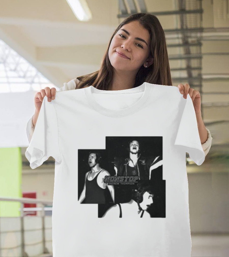 NONSTOP Andrew Thompson Black and White Collage T-Shirt