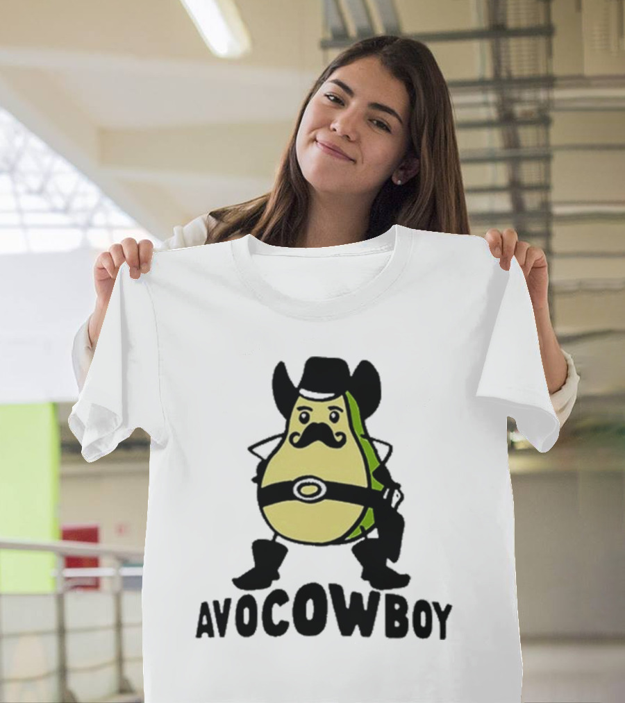 Got Funny Avocowboy Western Cartoon Avocado Character T-Shirt