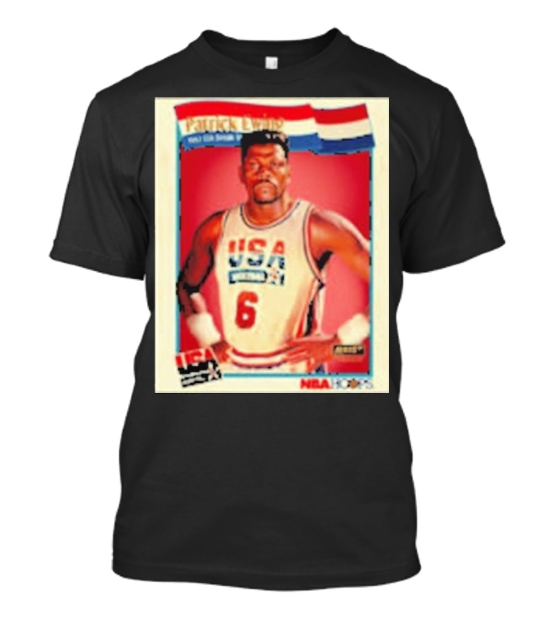 Patrick Ewing USA Basketball Dream Team 1992 NBA Hoops USA Olympic Team नंबर 6 T-Shirt