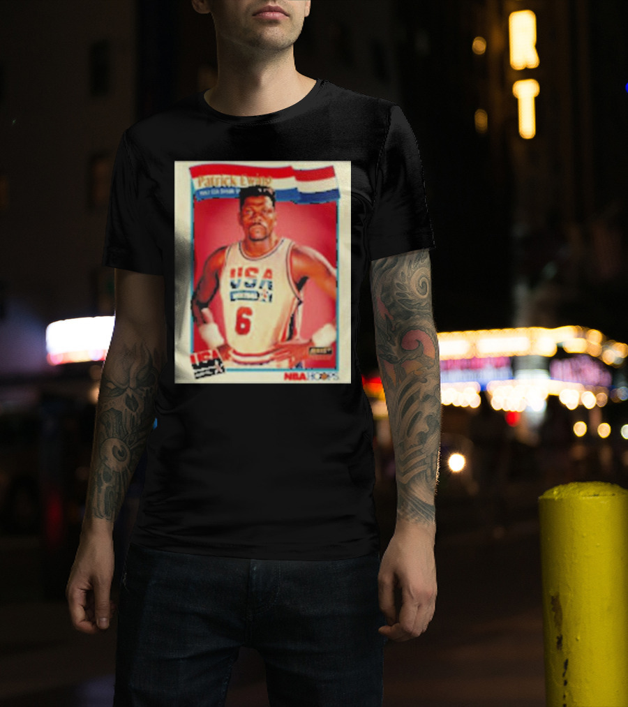 Patrick Ewing USA Basketball Dream Team 1992 NBA Hoops USA Olympic Team नंबर 6 T-Shirt