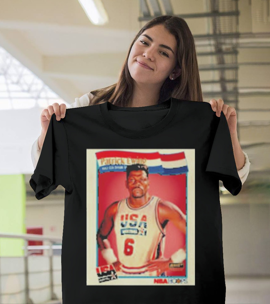 Patrick Ewing USA Basketball Dream Team 1992 NBA Hoops USA Olympic Team नंबर 6 T-Shirt