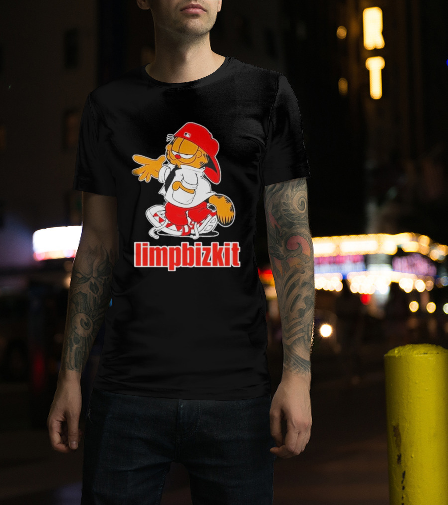 Limpbizkit Garfield Parody Red Outfit Cap And Sneakers T-Shirt