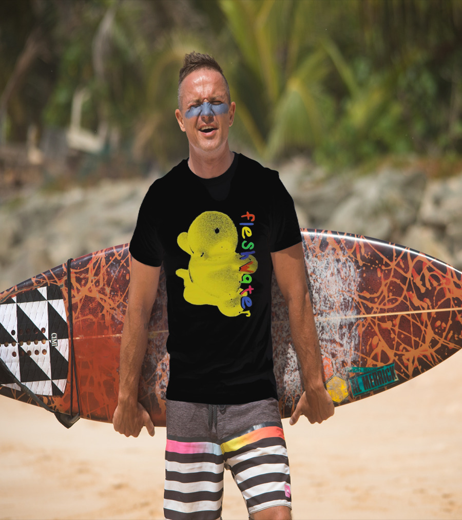 Fleshwater Colorful Text Yellow Ducky T-Shirt