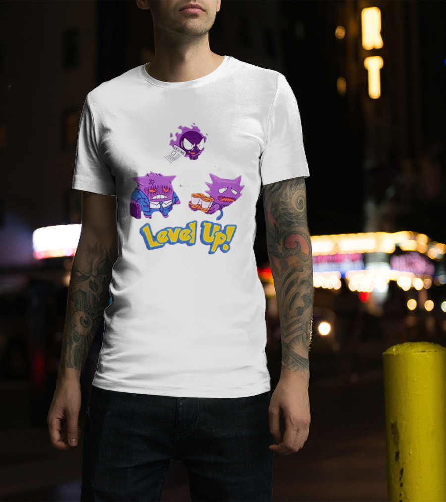 Gengar Evolution Level Up Journey With Resume And Briefcase T-Shirt