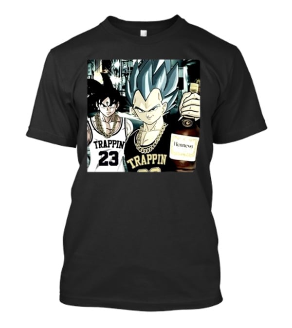 Trappin 23 Goku And Vegeta With Hennessy Bottle T-Shirt