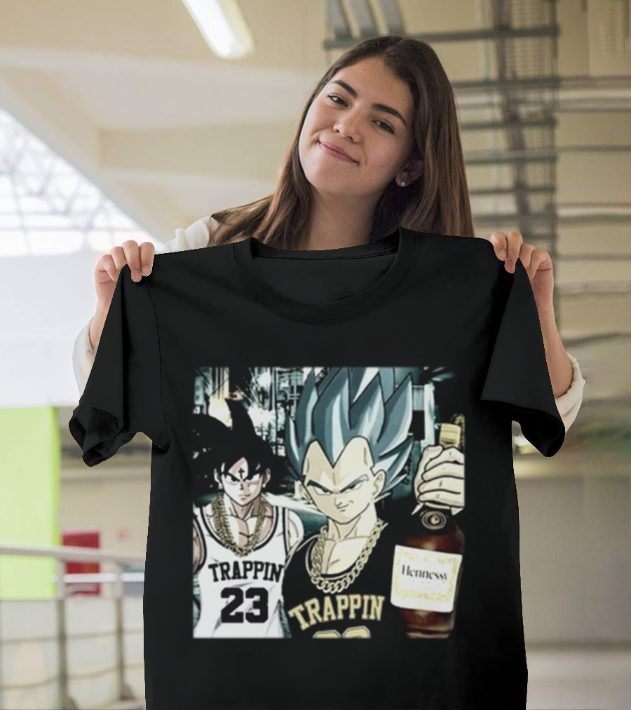 Trappin 23 Goku and Vegeta with Hennessy Bottle T-Shirt
