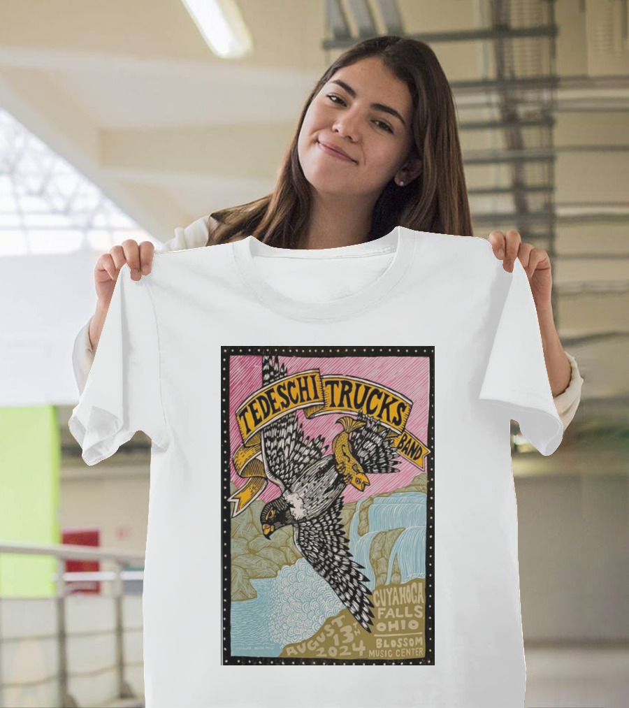 Tedeschi Trucks Band Aug 13 2024 Cuyahoga Falls OH Blossom Music Center Bird and Fish T-Shirt