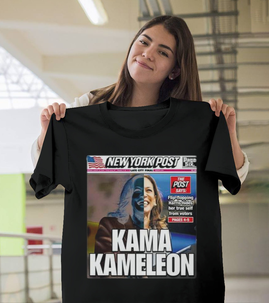 New York Post Kamala Harris Kama Kameleon Flip-Flopping True Self Pages 4-5 T-Shirt