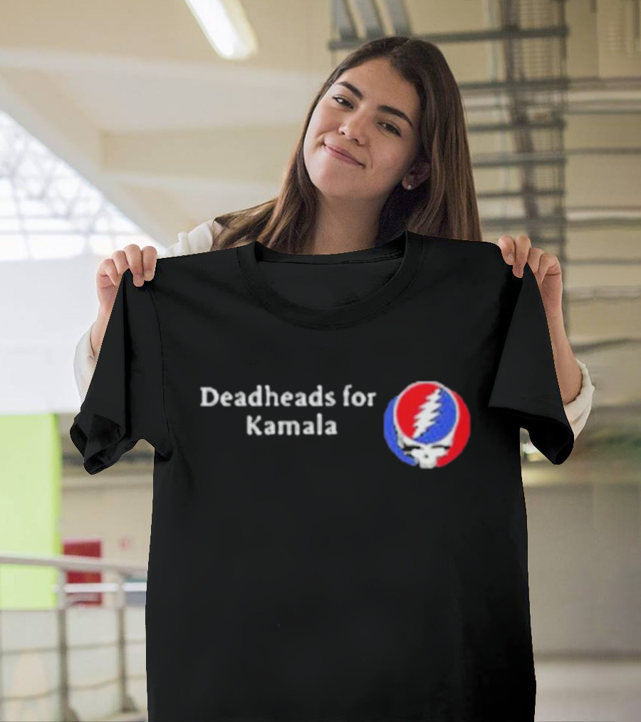 Deadheads for Kamala Harris 2024 Grateful Dead Skull Lightning Bolt T-Shirt