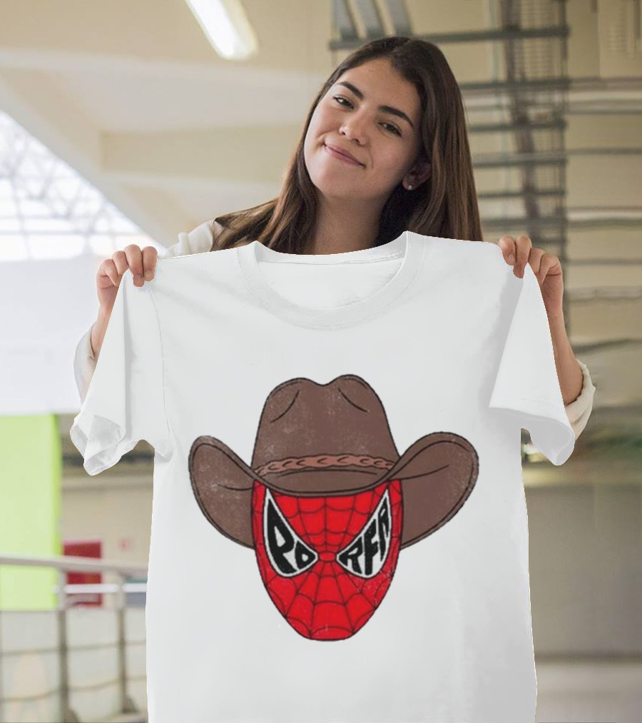 Por Favor Porfa Man Spider Cowboy Mask T-Shirt