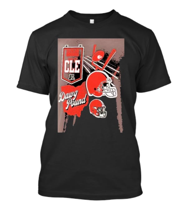 Cleveland Browns Dawg Pound Helmet CLE Football Fanatics Branded Split Zone T-Shirt