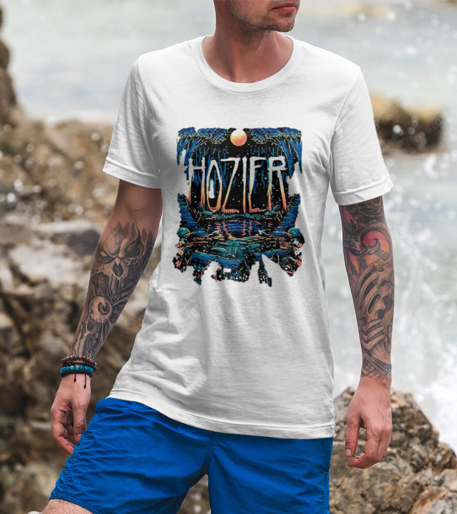 Hozier Show 2024 Saint Paul MN Scenic Lake Moonlit Grove T-Shirt