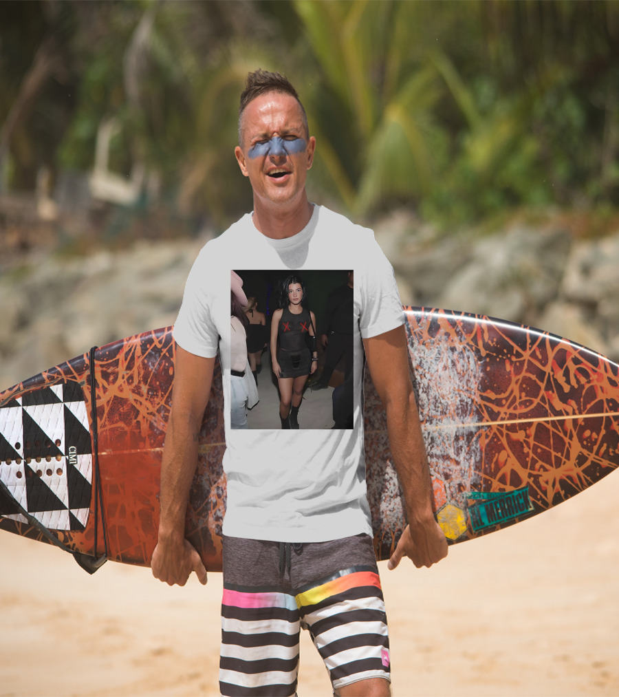 Charli D’Amelio Black Mesh Dress With Red X Details T-Shirt