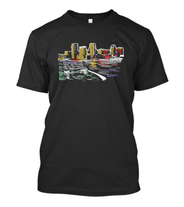 Charm City Football City Skyline Drawing T-Shirt