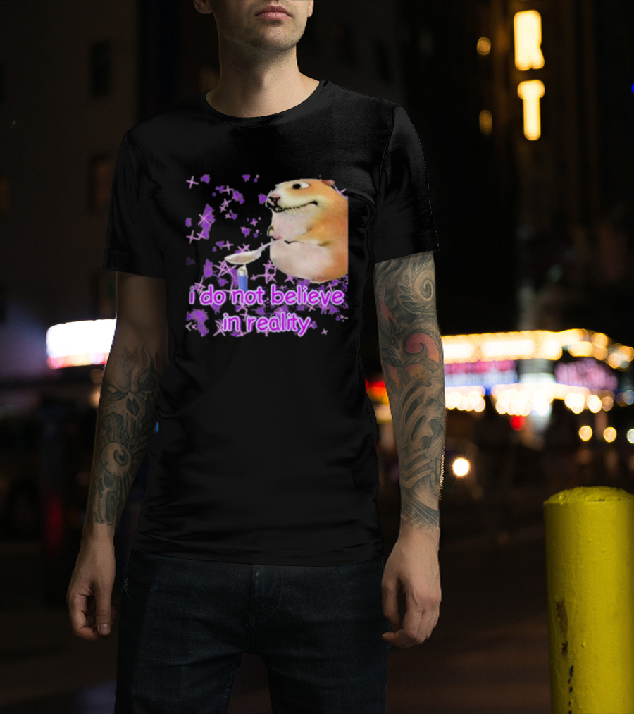 I Do Not Believe In Reality Doge Spoon Purple Stars T-Shirt