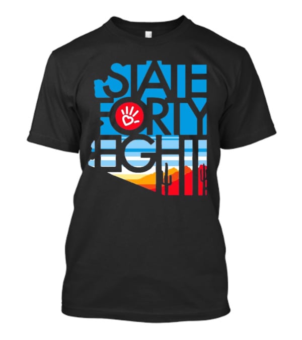 State Forty Eight Love Handprint Desert Sunset T-Shirt