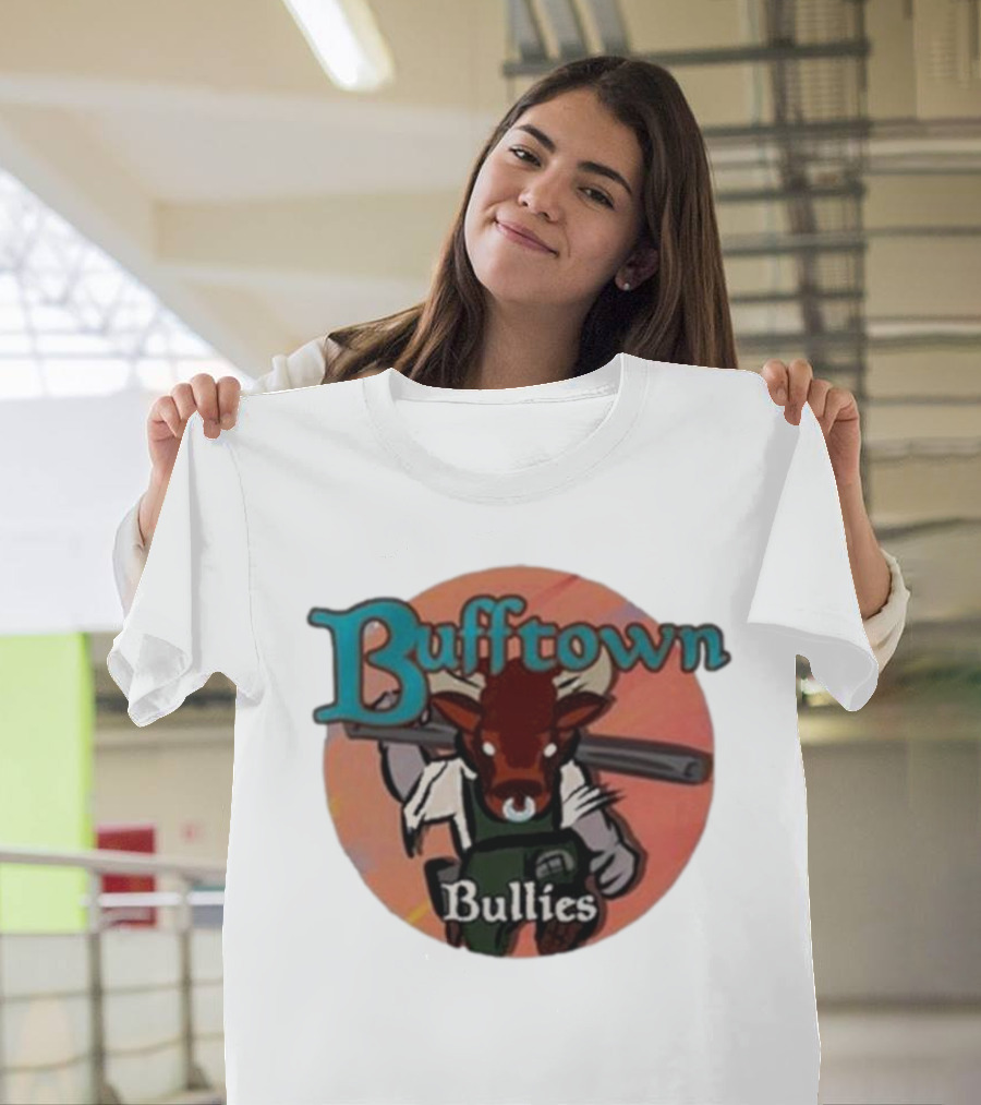 Bufftown Bullies Bull Character Holding Bat T-Shirt