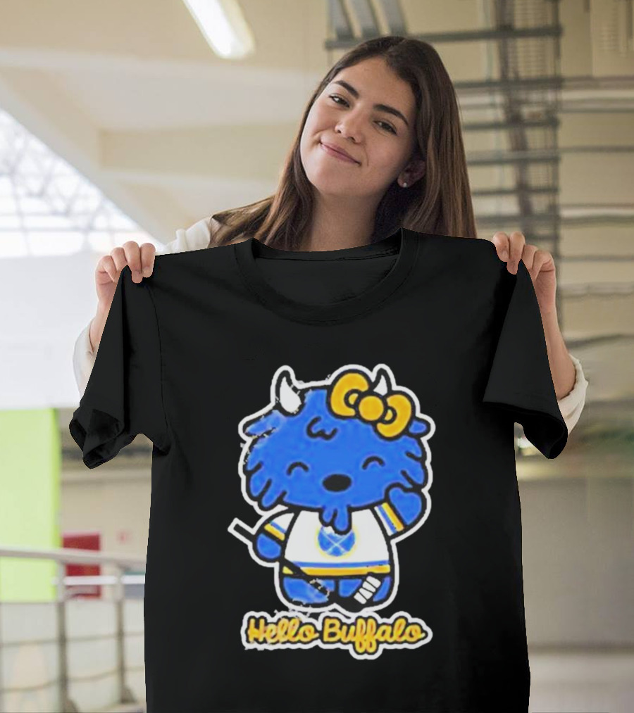 Hello Buffalo Hockey Carl Cordes Buffalo NY Artist T-Shirt