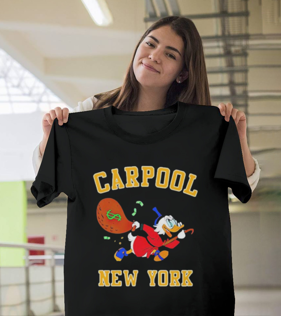 Carpool New York Scrooge McDuck Money Bag T-Shirt
