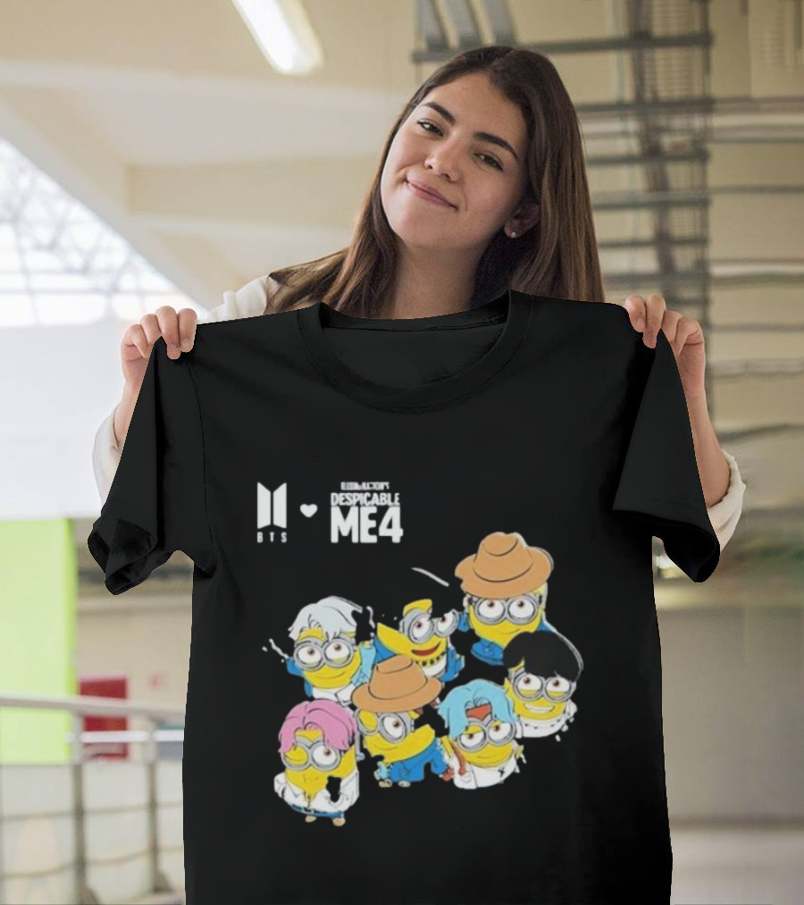 BTS Minions Collaboration Despicable Me 4 Characters Fashion Mashup T-Shirt