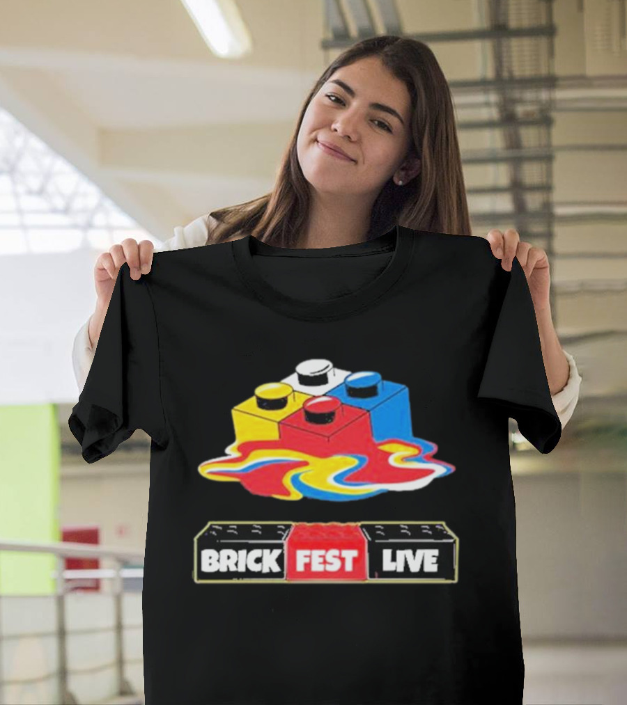 Brick Fest Live Colorful Blocks Event T-Shirt