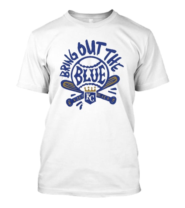 Bring Out The Blue KC Baseball Crown Bats T-Shirt