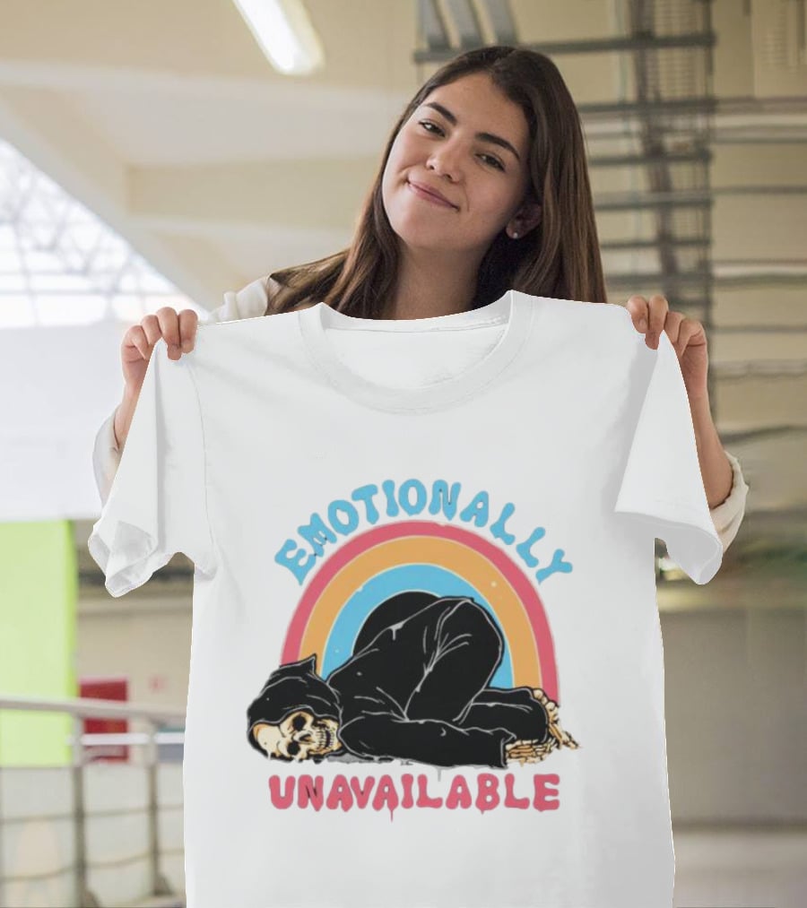 Emotionally Unavailable Skeleton Rainbow T-Shirt