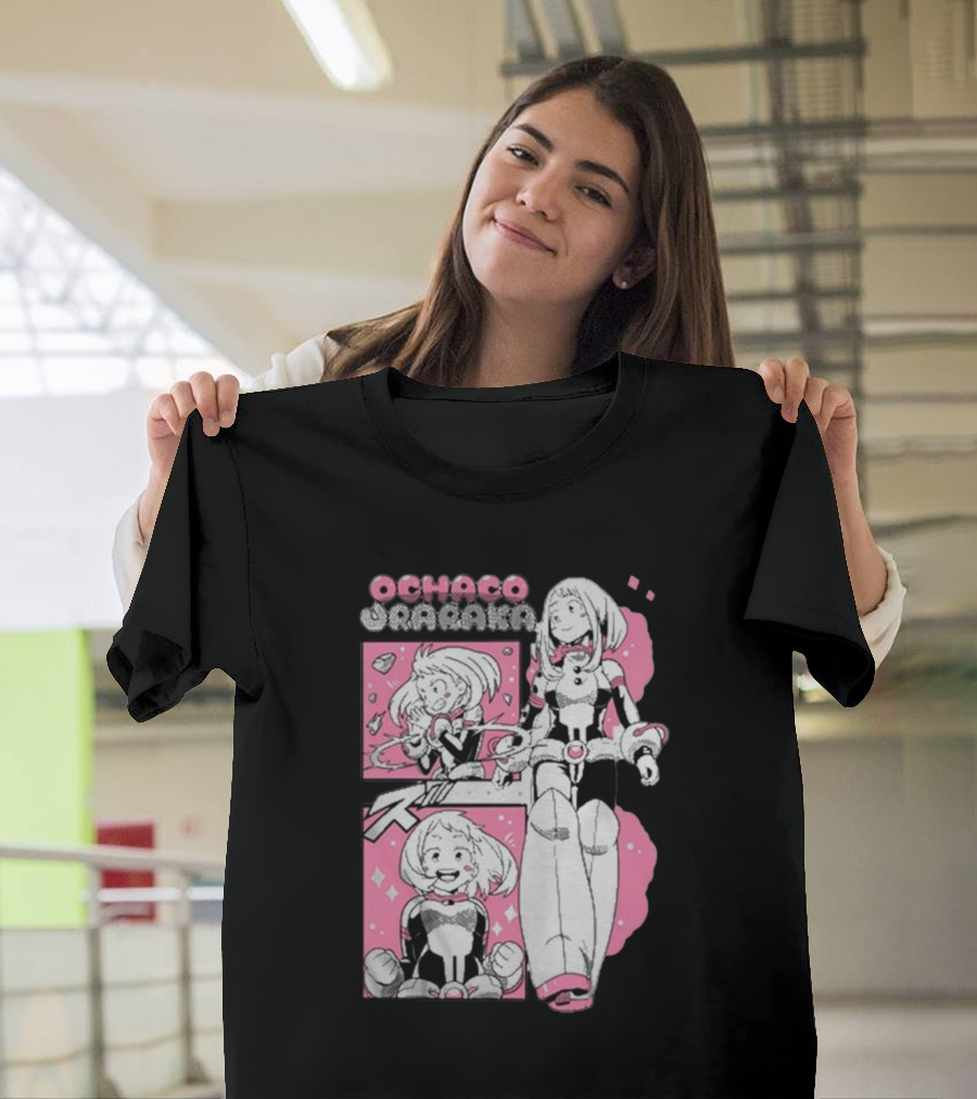 Ochaco Uraraka Boku No Hero Academia Manga Style Panels T-Shirt