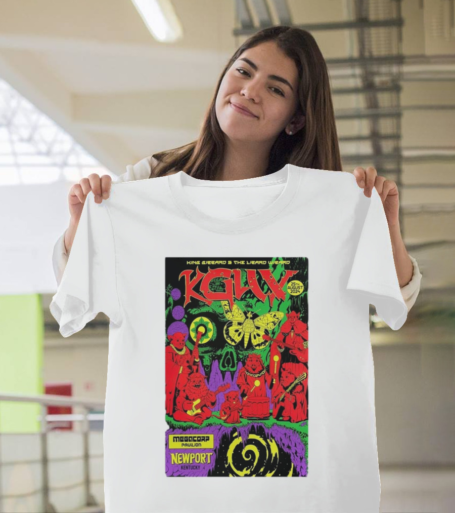 King Gizzard and The Lizard Wizard KGATLW Moth Figure Megacorp Pavilion Newport Kentucky August 25th T-Shirt