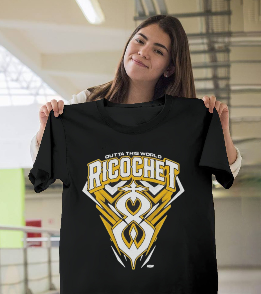 Outta This World Ricochet AEW Logo Yellow Black T-Shirt