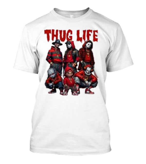 Thug Life Horror Clown Gang Red Hoodies T-Shirt