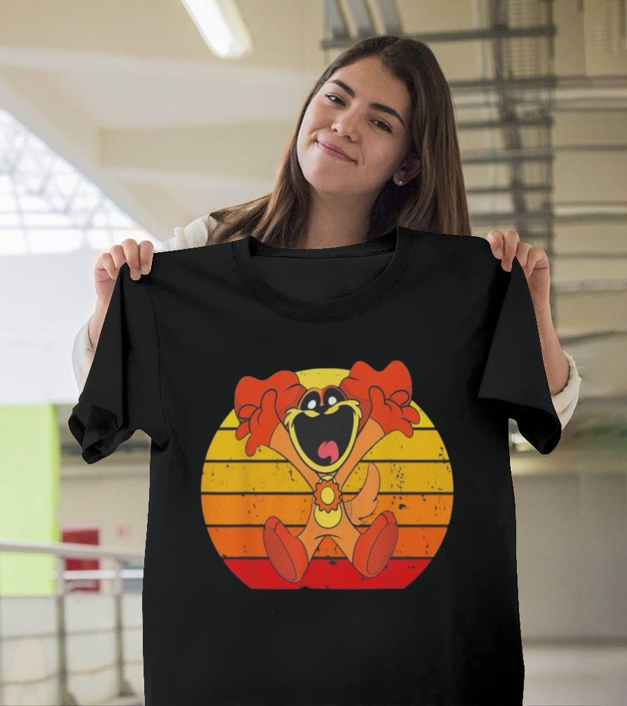 Funny Vintage Smiling Critters Catnap Dogday Lover Retro Sunset T-Shirt