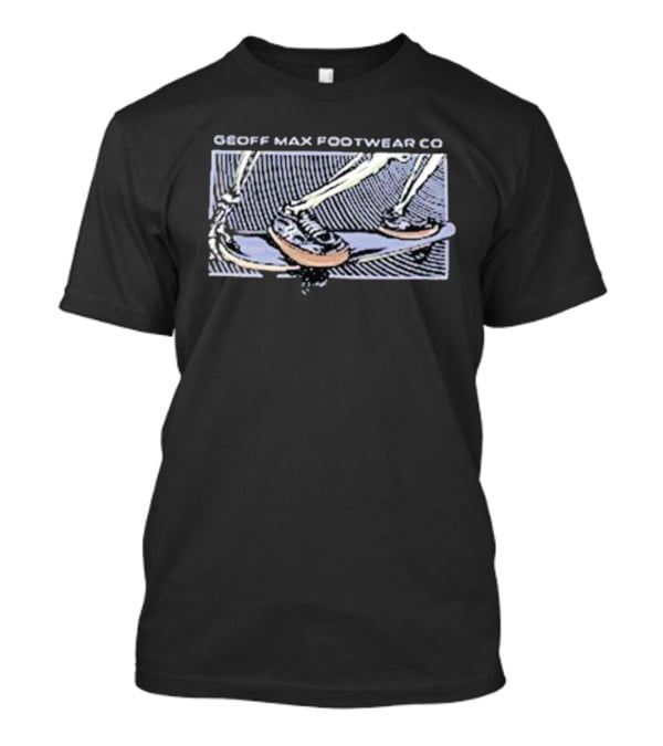 Geoff Max Footwear Co Skeleton Skateboarding Scene T-Shirt