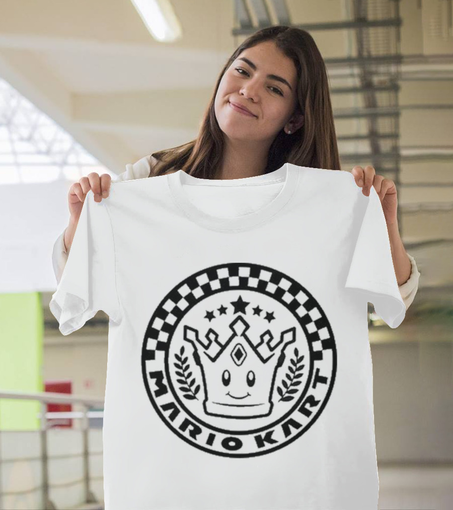 Damien Haas Wearing Mario Kart Crown Emblem Super Nintendo World T-Shirt