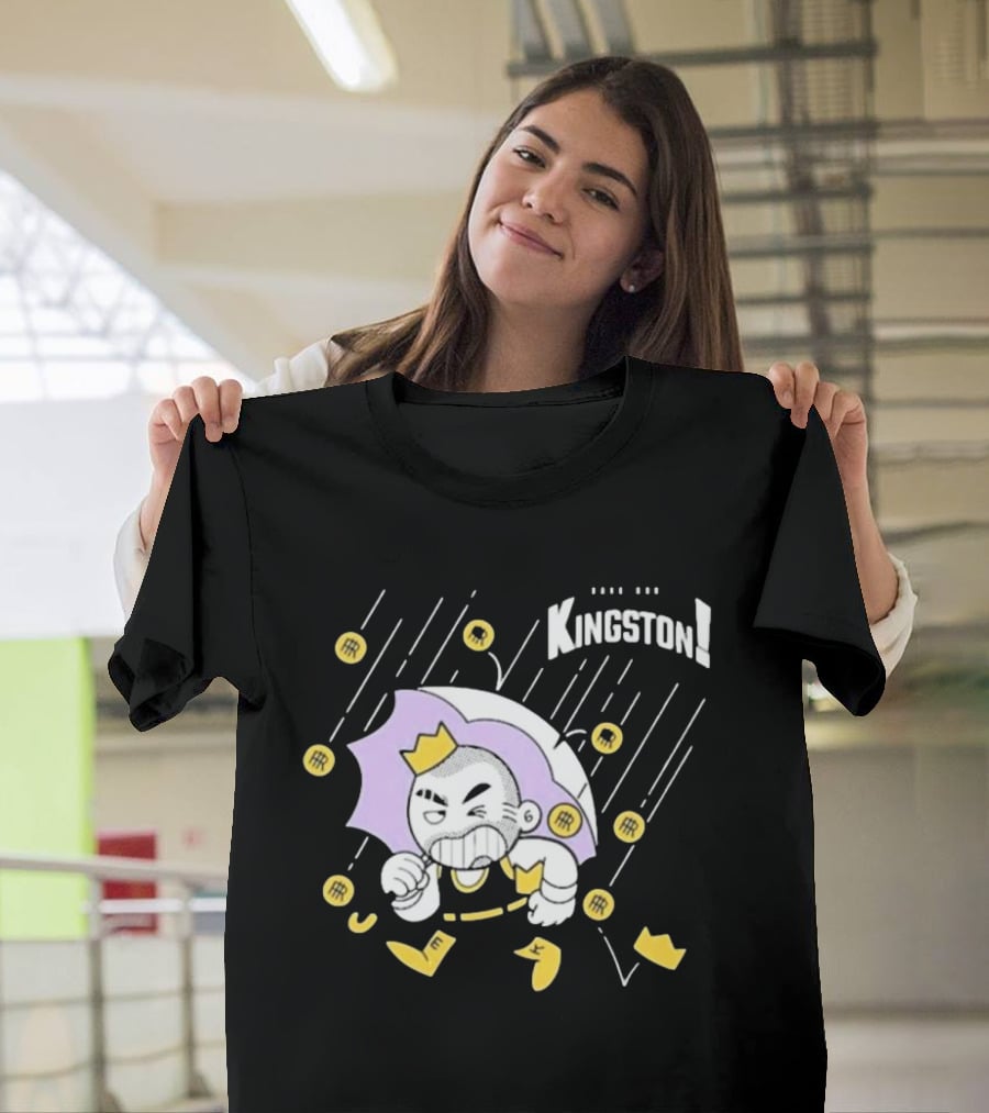 Bald Emo Kingston Character With Umbrella And Crown Symbols T-Shirt