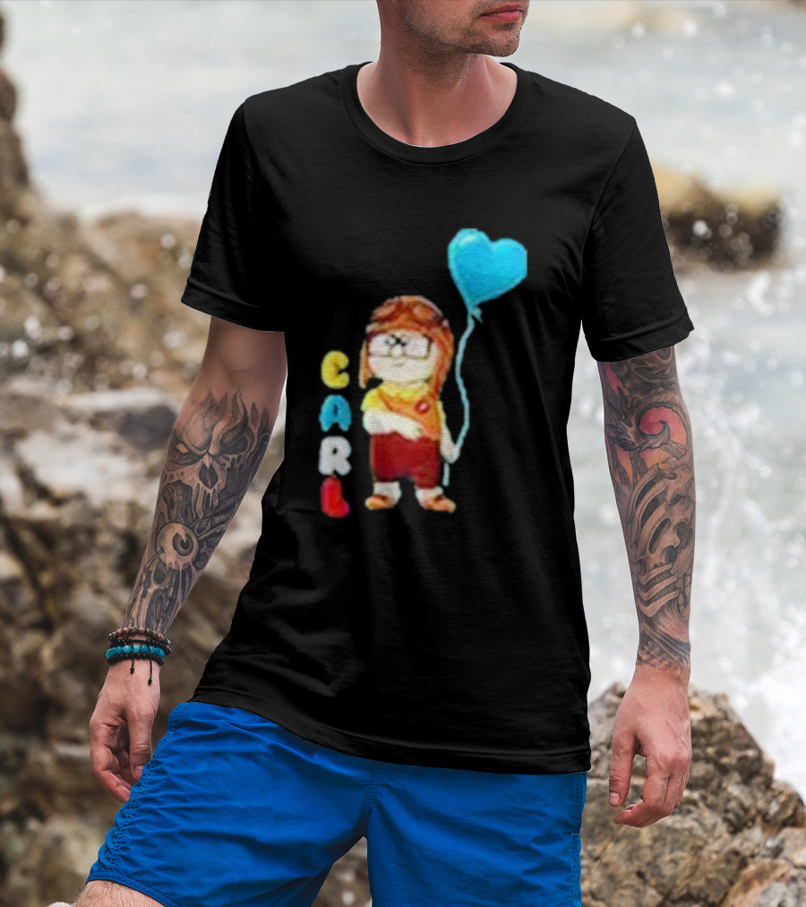 Disney Pixar Up Carl Holding Heart Balloon Couples T-Shirt