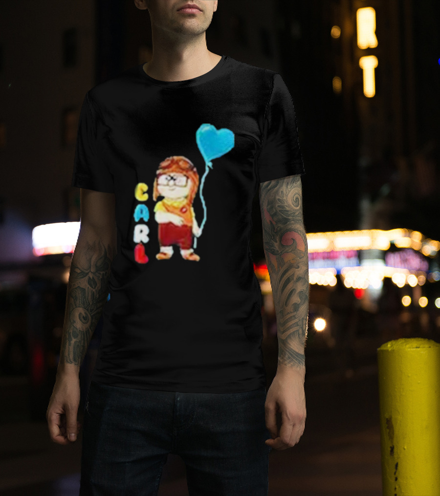 Disney Pixar Up Carl Holding Heart Balloon Couples T-Shirt