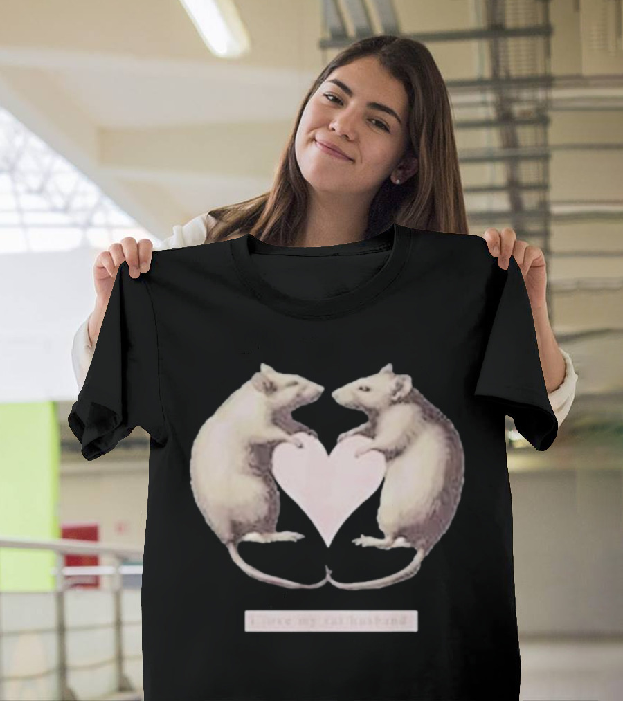 Dogecore I Love My Rat Husband Heart Rats T-Shirt