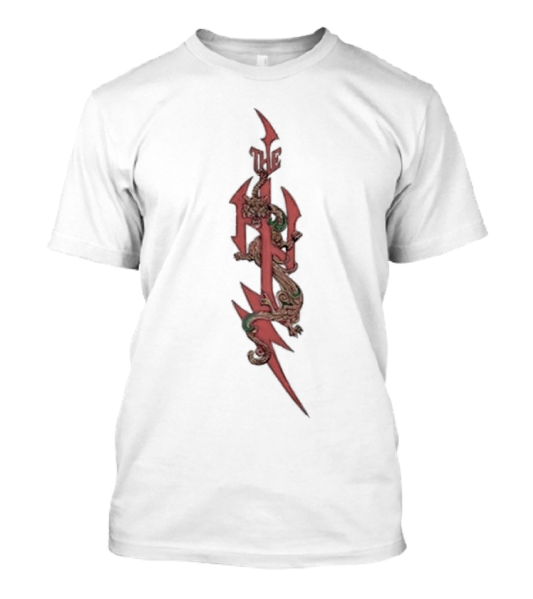 The Hu Dragon Emblem Red Lightning T-Shirt