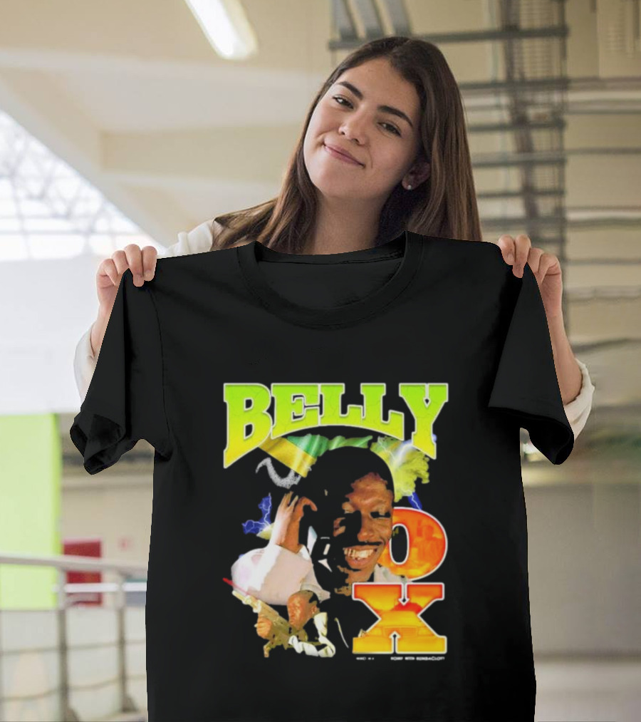 BELLY OX Romp With Bumbaclot Smiling Man With Phone And Gun T-Shirt