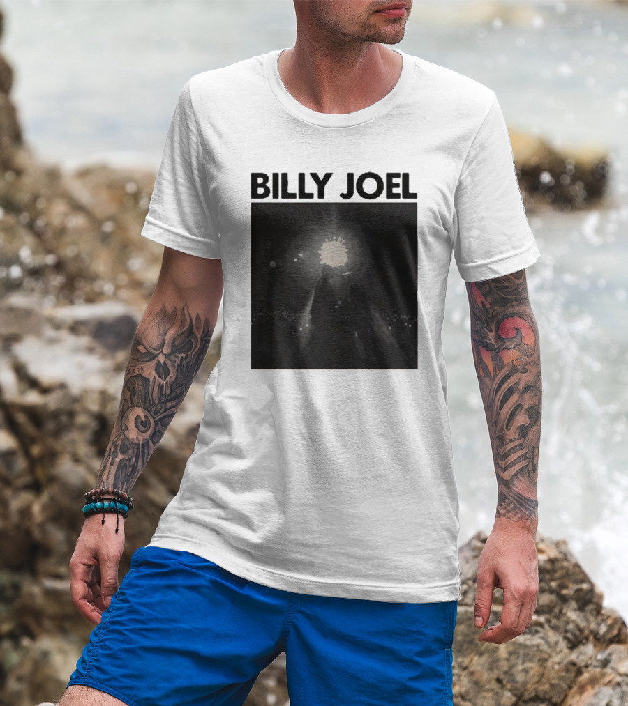 Billy Joel Concert Photo With Bright Light Backdrop T-Shirt