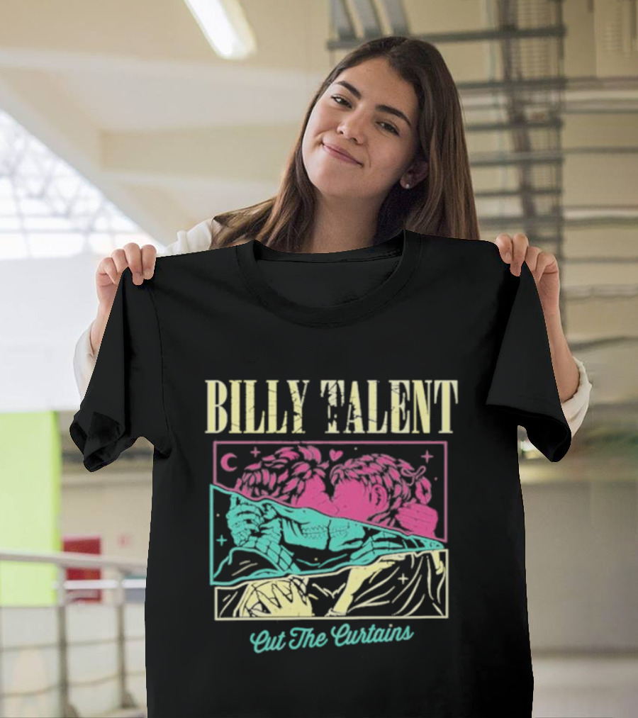 BILLY TALENT Cut The Curtains Kiss Night Pink Green Love Moon Star T-Shirt