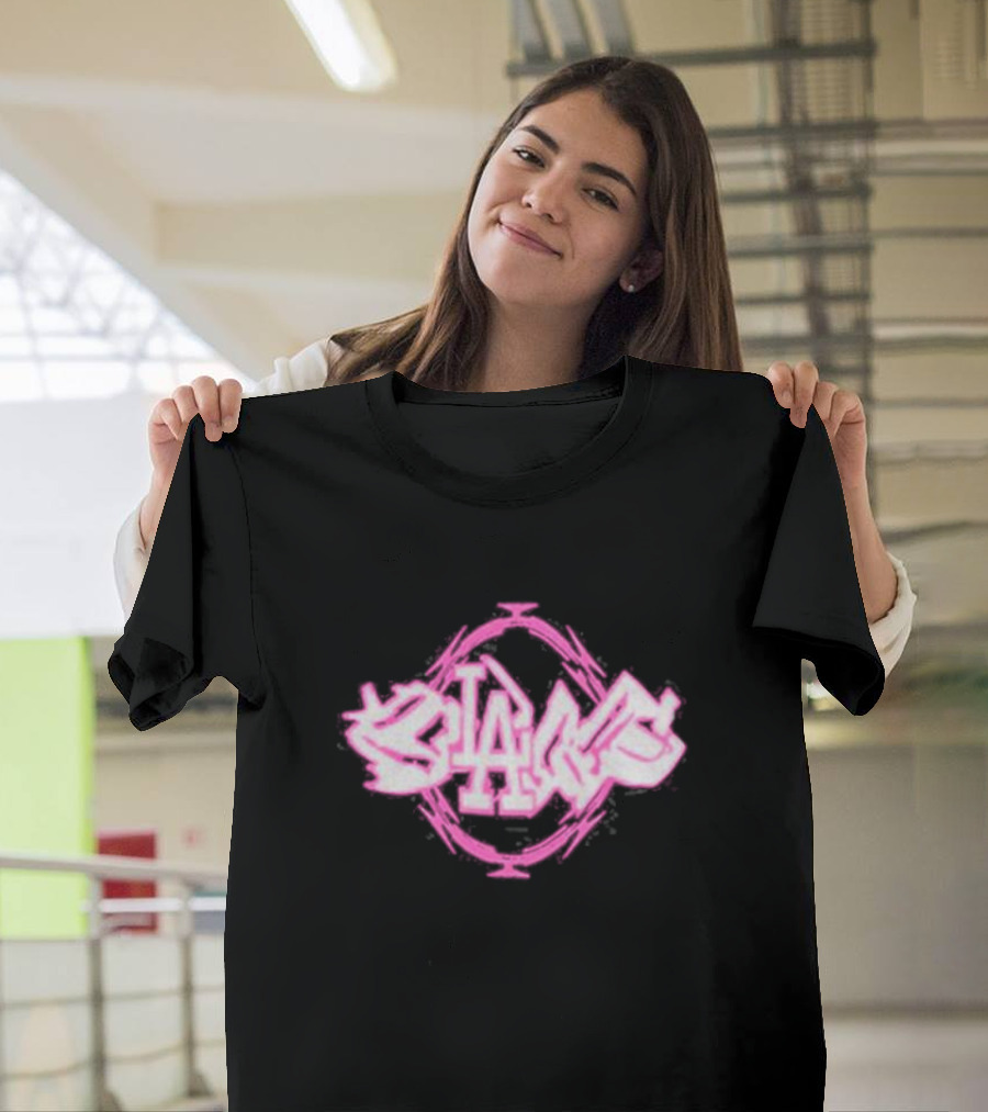 Bladee Razorwire Pink Graffiti LA T-Shirt