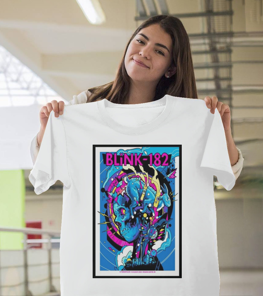 BLINK-182 Toronto ON Rogers Centre August 15 2024 Psychedelic Skull T-Shirt