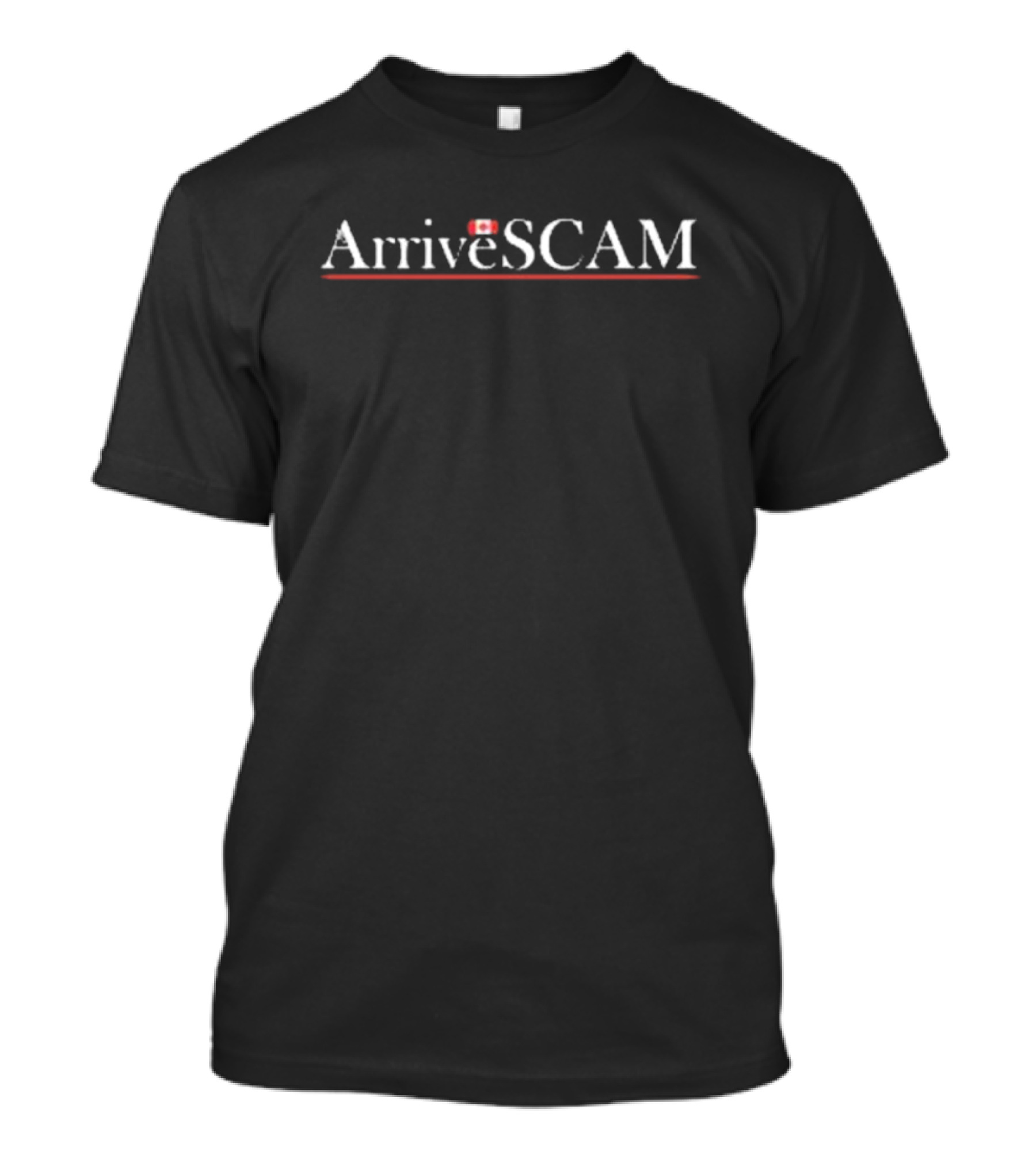 Constant Distractions ArriveSCAM Logo With Red And White T-Shirt