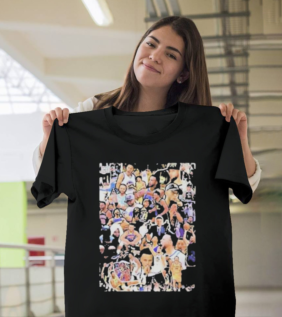 Happy Birthday Stephen Curry Basketball Court Emotions Collage T-Shirt